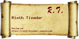 Rieth Tivadar névjegykártya